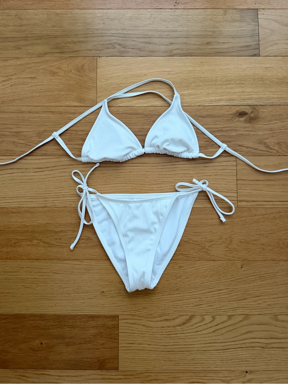 wild fable White Ribbed Tie-Side Bikini Bottom
